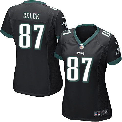 Women's Elite Brent Celek Nike Jersey Black Alternate - #87 NFL Philadelphia Eagles